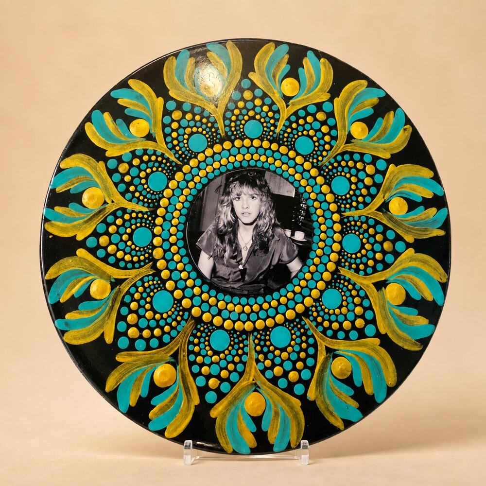 Stevie Nicks 10 Inch Album Wall Art Teal Gold Mandala Music Decor